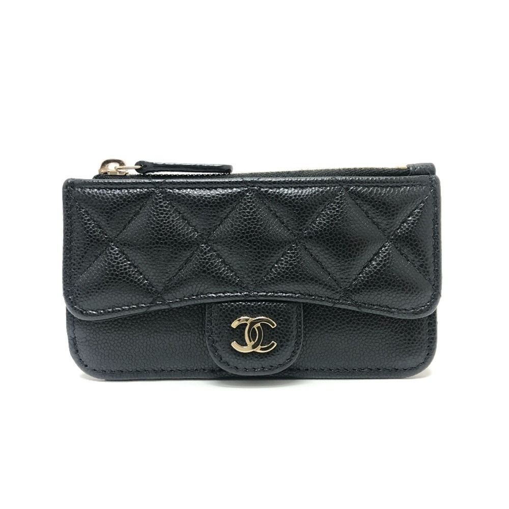 CHANEL Black Caviar Leather Logo Wallet - Picture 1 of 15